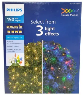 1598497 Philips 150ct Net Lights 4ft X 6ft Color Changing Led Green Wire
