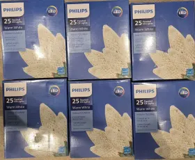 Philips 689720430825 6 Boxes 25ct. Led Faceted C9 String Lights Indoor Outdoor