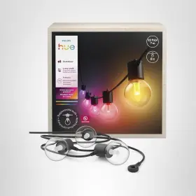 Philips Hue 929003858301 Festavia Globe Outdoor String Lights Color 22ft 8 Bulbs Black