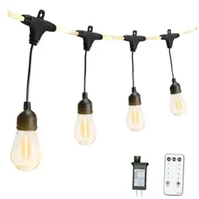 Zm202401 Poestar Decorations Ltd Outdoor String Rope Lights 28.2ft Dimmable Remote Led Edison Vintage Bulbs