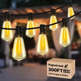 Pgst38-300150-b Pogestrand Outdoor String Lights 300ft Waterproof Shatterproof Patio For O