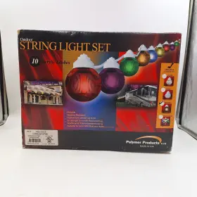 1661-00515 Polymer Products Usa String Lights 10 Multi-color Globes Awning Rv Gazebo Deck