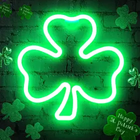 B0bnv529l5 Poptrend 11.5 Inch St. Patricks Day Irish Clover Led Window Light Usb/battery Operated