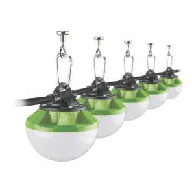 Ptlh54s-60m Powersmith 5-head Linkable Led String Lights With Metal Carabiner And Magnet Mount
