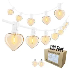Pt-ht3050-22k Preter Heart-shaped String Lights For Outside 100ft Waterproof Patio Heart-100ft White