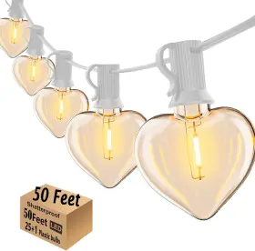 Sr-pt-ht5025-us Preter 50ft Patio Lights Waterproof Outdoor White Cord Bistro With 25 1
