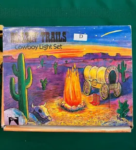 Prima Lite 736757010206 Vtg Blazin Trails Cowboy Blow Mold 14ft Light Set 10 Longhorn Skulls Primal