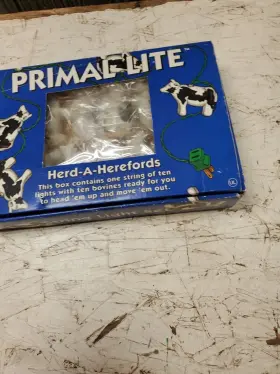 A221 Primal 736757013023 Cow Herd-a-herefords 1993 Lite 14 Patio String Light Set Nos Vtg