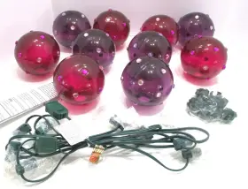 Primal 736757067378 Lite Large Purple And Wine String Of 10 Globe Lights New
