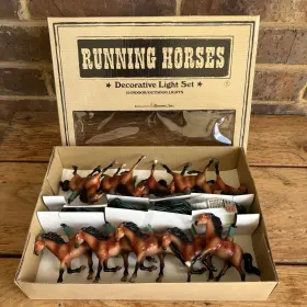 Primal Lite 089945292664 String Light Running Horses Roman Inc. 2005 Set Of 10 Blow Mold Rv Western
