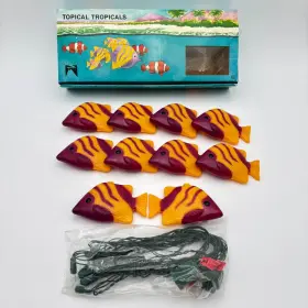 Primal Lite 736757012200 Vtg 1989 Topical Tropicals Blow Mold Fish String Light Set Works