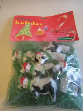 Primal Lite 736757013085 Nos Vintage Christmas Holiday Black And White Cow String Light Set