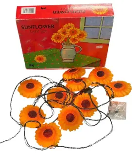 Primal Lite 736757020502 Vtg. 1993 Sue Scott Sunflower Blow Mold String Lights Original Box Primal Lite 736757020502 Vtg. 1993 Sue Scott Sunflower Blow Mold String Lights Original Box