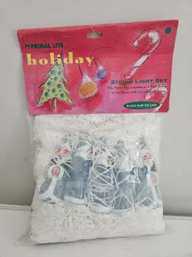 Primal Lite 736757064865 Vtg 1996 String Lights Blue Santa Blow Mold 10 12 Ft Nip