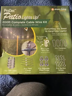 Prodec 850020330478 Patio Lights Up Cable Wire Light Kit- 200ft Does Not Include
