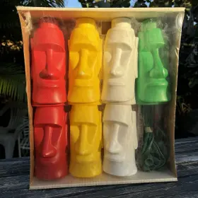 Psi 039275018519 Vintage Tiki God Easter Island Moai Blow Mold String Patio Lights Sealed Box