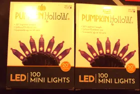 280-4289 Pumpkin Hollow 2 Boxes 100 Mini Led Lights -purple -20 -nib Free S/h