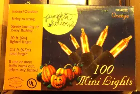 Pumpkin Hollow 764878654511 5 Boxes 100 Mini Lights Orange 20 Indoor/outdoor Nib Free S/h