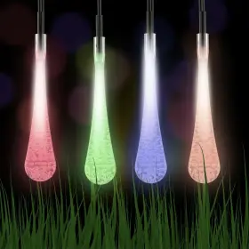 Pure Garden 192664979515 2 Pack Solar Led String Lights 30 Rain Drop Bulbs 20 Feet Each Multi Colored