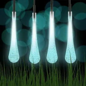 Pure Garden 192664979539 2 Pack Solar Led String Lights 30 Rain Drop Bulbs 20 Feet Each Electric White
