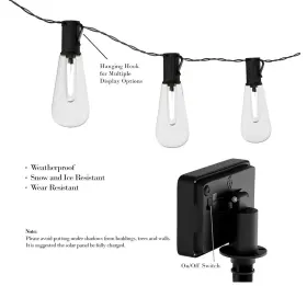 50-lg1090 Pure Garden Outdoor Solar String Lights Vintage Style Bulbs 14 Ft