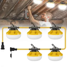 Pvilub-c50 Pvilub 50ft Construction String Lights 50w Work With 5 Bulbs And Hooks