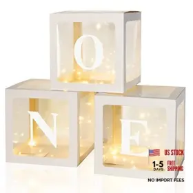 Yui-qeeenar-179 Qeeenar 3 Pcs Balloon Box Decorations First Birthday Warm White