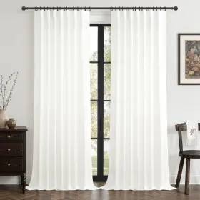 B0fp21z8mf Qjmydeco Extra Long Pure White Sheer Curtains 108 Inches For High Dining Living Room