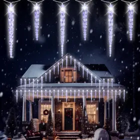 B0flxmlqvz Qulist New 16.2ft 40 Led Outdoor Twinkling Icicle String Lights Connectable