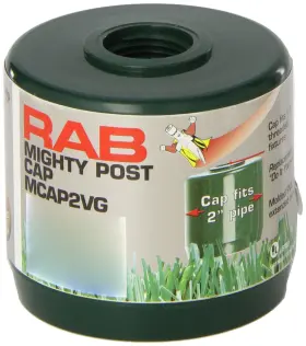 Mcap2vg Rab Lighting 019813100654 Mighty Post Cap For 2 Inch Pipe 2-3/8 Od X 2-3/4 Height Verde Green Mul