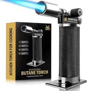 Ravs 792332695114 Butane Torch Lighter Refillable Kitchen With Medium Black