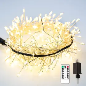 B0b211yh3v Resnice Cluster Fairy Lights 10ft Firecracker String 100 Led Warm White Plug-in