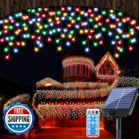 B0cbk9nb9w Retisee 65ft 600 Led Colorful Solar Icicle Christmas Lights Outdoor Decoration
