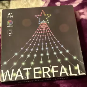 Hys-pu0505200-besl14 Rgbhub Waterfall Led Outdoor Christmas Lights Multicolor App Bluetooth Ip44 18ft