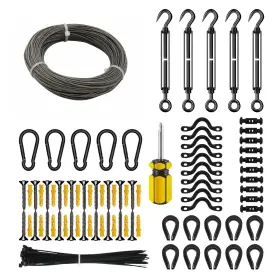 Hf050-50m Riayer 165ft Black Outdoor String Lights Hanging Kit Vinyl-coated 304 S