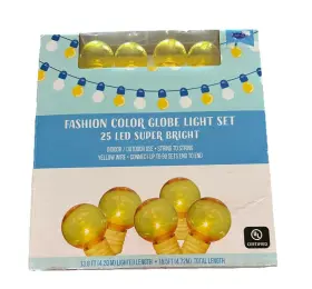 Rite Aid 764878635565 Globe Light Set 25 Led Super Bright Yellow Indoor And Outdoor