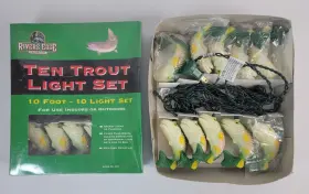 Rivers Edge 643323122068 Ten Rainbow Trout Light Set Indoor Outdoor Decorating 10 Ft New Nob