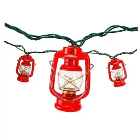 2834 Rivers Edge Products Red Lantern Led String Lights 10-bulb Decorative Fairy Small