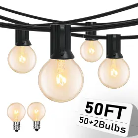 B07rmgkdzf Romasaty 50ft String Lights G40 Outdoor Edison Light Bulbs Clear G