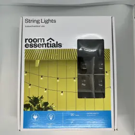 Room Essentials 028208089450 20ct Incandescent Outdoor String Lights - G40 Clear Bulbs