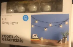 Room Essentials 028208894573 Clear Globe String Lights Indoor/outdoor 20ct