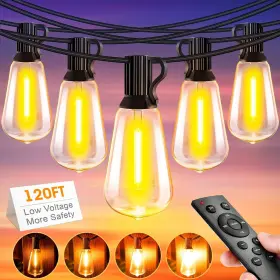 Cmc-o431 Rovnoes Outdoor String Lights With Remote 120ft Low Voltage More Safety Waterproof &