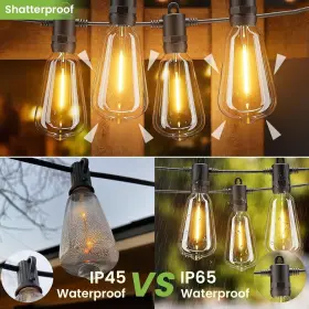 Rtty 445034488425 Outdoor String Lights 150ft G40 Led Patio With 45pcs Bulbs Waterproof