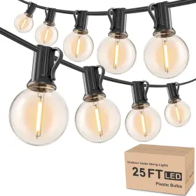 Rtty 717020261969 Outdoor String Lights 25ft G40 Led Patio With 13pcs Plastics Bulbs