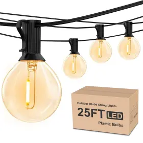 Cmc-o121 Rtty Outdoor String Lights 25ft G40 Led Patio With 13pcs Bulbs Waterproof