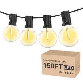 Cmc-o751 Rtty Outdoor String Lights 150ft G40 Led Patio With 75pcs Plastics Bulbs W