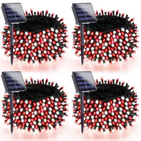 B0f8bqt6d1 Sanjicha 4-pack 180ft 320 Led Solar Christmas Lights Outdoor Waterproof Green Wire Red/wh