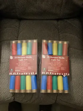 19325 Santas Forest 10 Shotgun Shells Light Set 7.5ft Indoor/outdoor By New Lot Of 2
