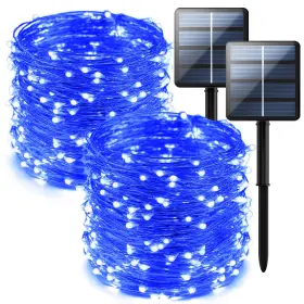 Selarlyt 780748670610 2-pack 200 Led Solar Fairy Lights Outdoor Upgraded Oversize Lamp Beads Blue Selarlyt 780748670610 2-pack 200 Led Solar Fairy Lights Outdoor Upgraded Oversize Lamp Beads Blue