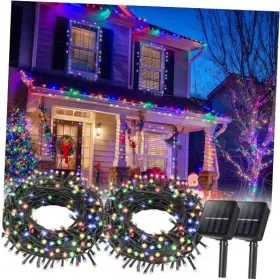 Sfndou Solar-100-2 2 Pack Solar String Lights For Outside Each 33ft 100 Led Multicolor